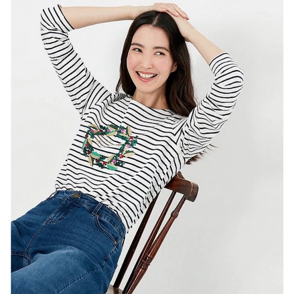 Joules Tops Nwt Joules Harbour Luxe Long Sleeve Boat Neck